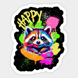 Happy raccoon Sticker